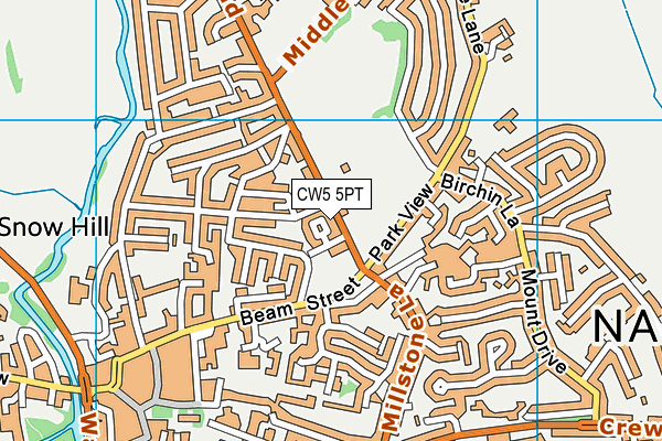 CW5 5PT map - OS VectorMap District (Ordnance Survey)