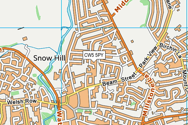 CW5 5PY map - OS VectorMap District (Ordnance Survey)