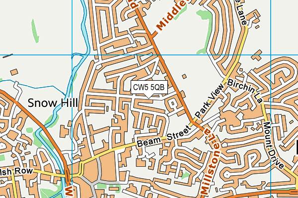 CW5 5QB map - OS VectorMap District (Ordnance Survey)