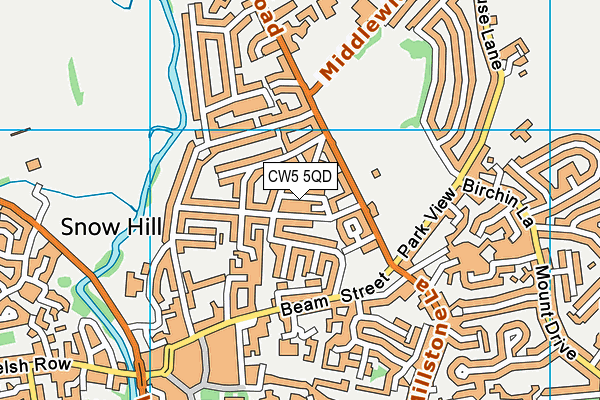 CW5 5QD map - OS VectorMap District (Ordnance Survey)