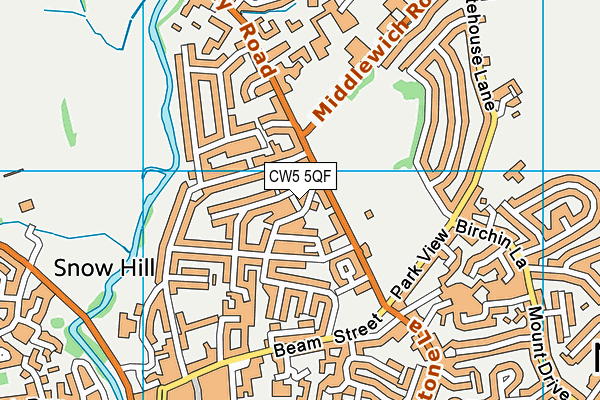 CW5 5QF map - OS VectorMap District (Ordnance Survey)