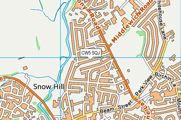 CW5 5QJ map - OS VectorMap District (Ordnance Survey)