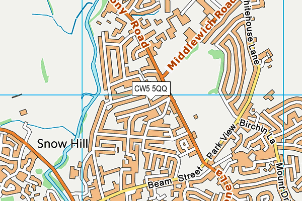 CW5 5QQ map - OS VectorMap District (Ordnance Survey)