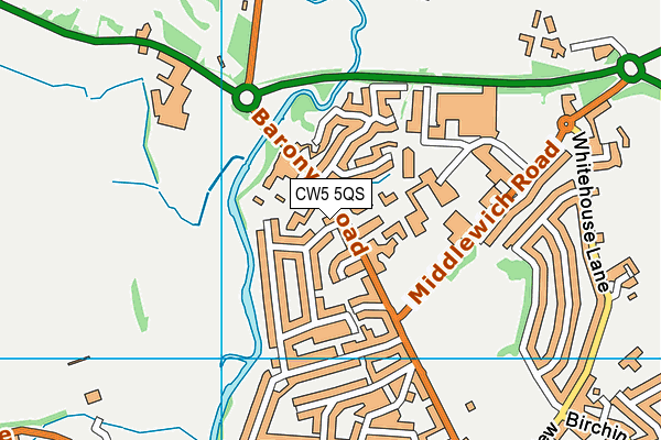 CW5 5QS map - OS VectorMap District (Ordnance Survey)