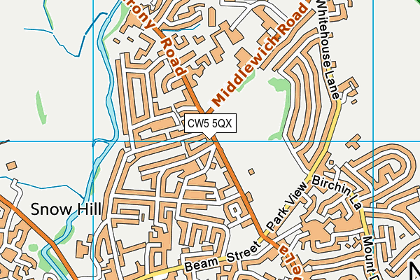 CW5 5QX map - OS VectorMap District (Ordnance Survey)