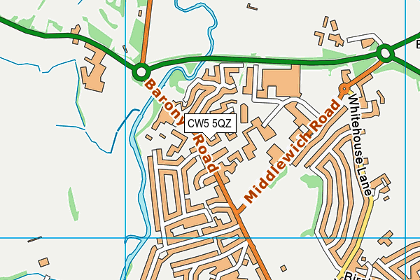 CW5 5QZ map - OS VectorMap District (Ordnance Survey)