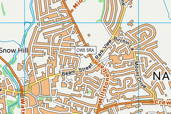 CW5 5RA map - OS VectorMap District (Ordnance Survey)