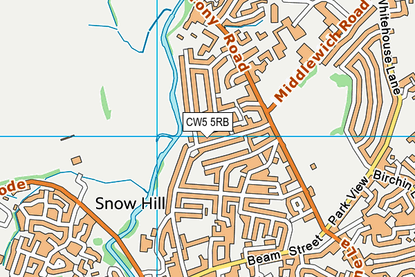 CW5 5RB map - OS VectorMap District (Ordnance Survey)