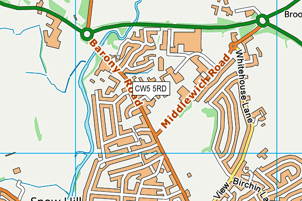 CW5 5RD map - OS VectorMap District (Ordnance Survey)