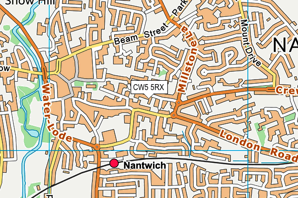 CW5 5RX map - OS VectorMap District (Ordnance Survey)
