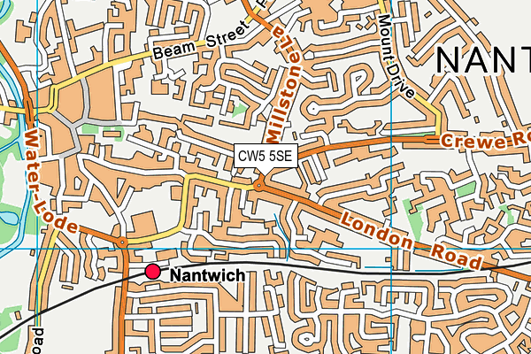 CW5 5SE map - OS VectorMap District (Ordnance Survey)