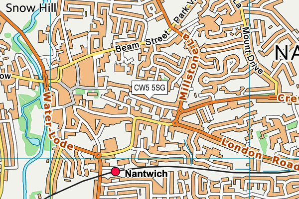 CW5 5SG map - OS VectorMap District (Ordnance Survey)