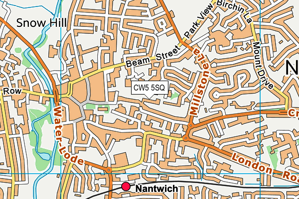 CW5 5SQ map - OS VectorMap District (Ordnance Survey)