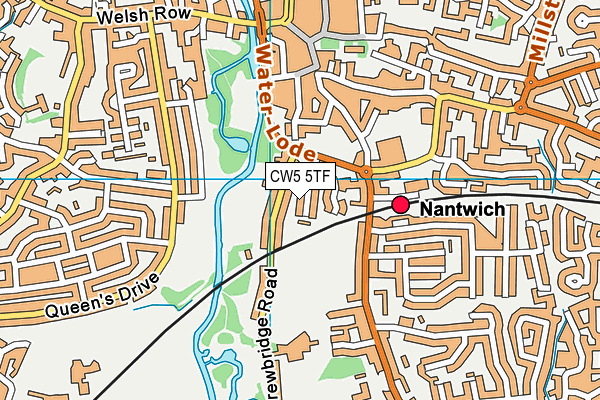 CW5 5TF map - OS VectorMap District (Ordnance Survey)