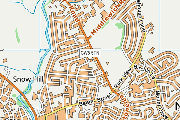 CW5 5TN map - OS VectorMap District (Ordnance Survey)