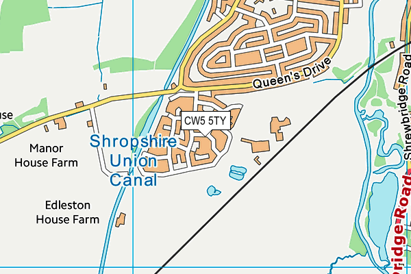 CW5 5TY map - OS VectorMap District (Ordnance Survey)