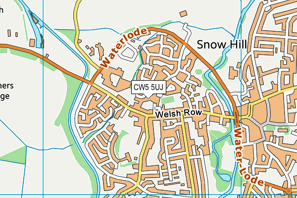 CW5 5UJ map - OS VectorMap District (Ordnance Survey)