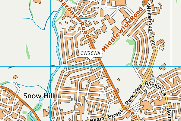 CW5 5WA map - OS VectorMap District (Ordnance Survey)