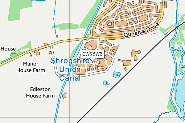 CW5 5WB map - OS VectorMap District (Ordnance Survey)