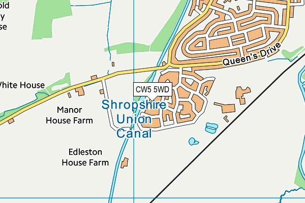 CW5 5WD map - OS VectorMap District (Ordnance Survey)