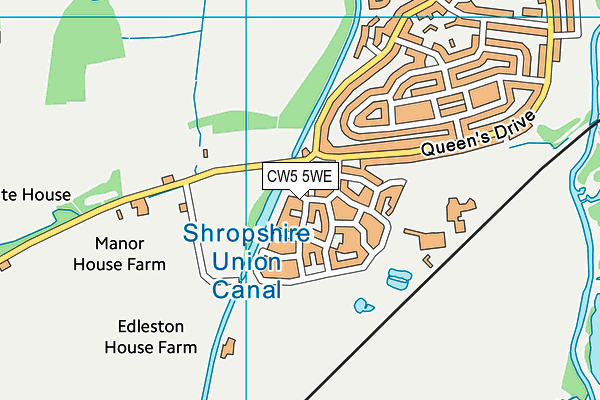 CW5 5WE map - OS VectorMap District (Ordnance Survey)