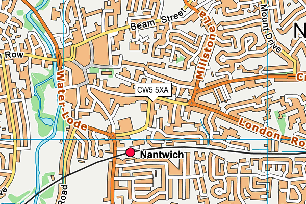 CW5 5XA map - OS VectorMap District (Ordnance Survey)