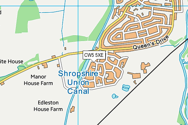 CW5 5XE map - OS VectorMap District (Ordnance Survey)