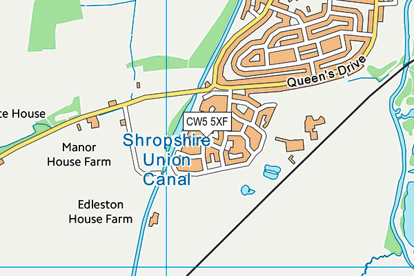 CW5 5XF map - OS VectorMap District (Ordnance Survey)