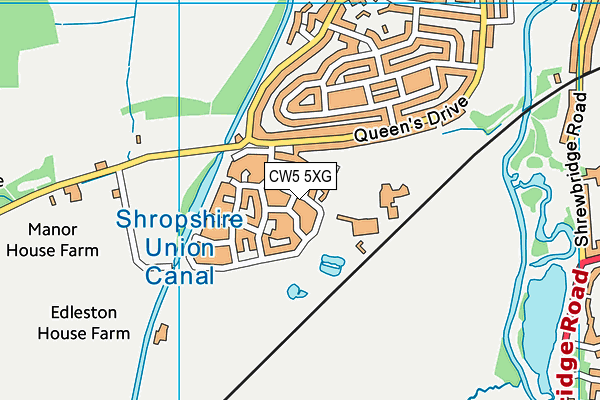 CW5 5XG map - OS VectorMap District (Ordnance Survey)