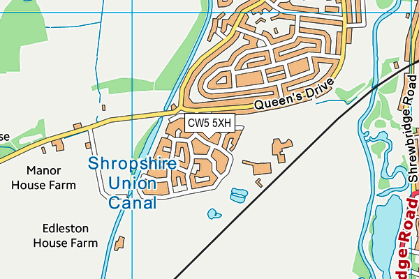 CW5 5XH map - OS VectorMap District (Ordnance Survey)