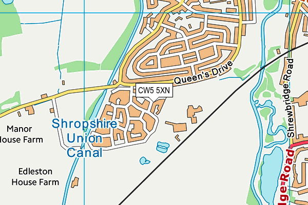 CW5 5XN map - OS VectorMap District (Ordnance Survey)