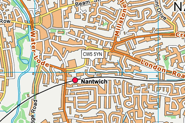 CW5 5YN map - OS VectorMap District (Ordnance Survey)