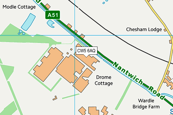 CW5 6AQ map - OS VectorMap District (Ordnance Survey)
