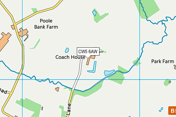 CW5 6AW map - OS VectorMap District (Ordnance Survey)