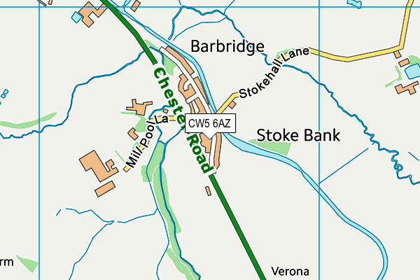 CW5 6AZ map - OS VectorMap District (Ordnance Survey)