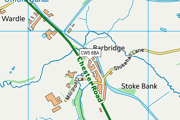 CW5 6BA map - OS VectorMap District (Ordnance Survey)