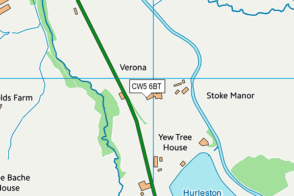 CW5 6BT map - OS VectorMap District (Ordnance Survey)