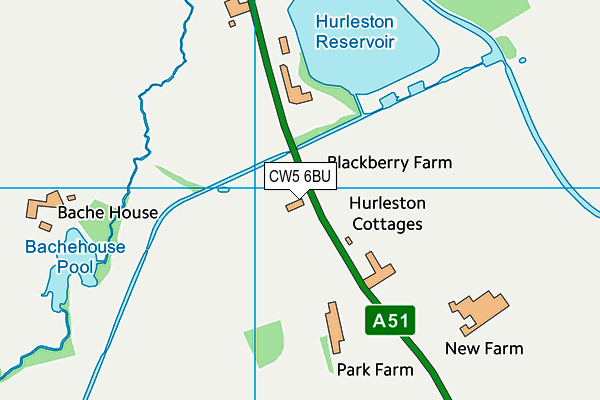 CW5 6BU map - OS VectorMap District (Ordnance Survey)