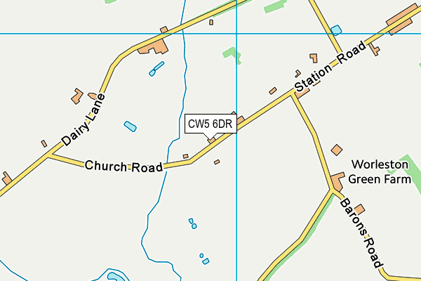 CW5 6DR map - OS VectorMap District (Ordnance Survey)