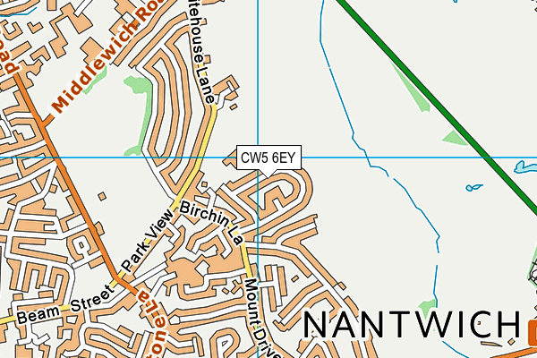 CW5 6EY map - OS VectorMap District (Ordnance Survey)