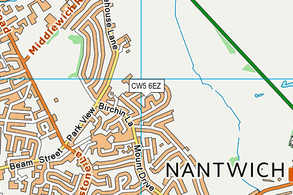 CW5 6EZ map - OS VectorMap District (Ordnance Survey)