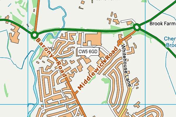 CW5 6GD map - OS VectorMap District (Ordnance Survey)