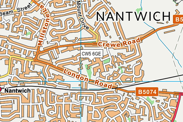 CW5 6GE map - OS VectorMap District (Ordnance Survey)