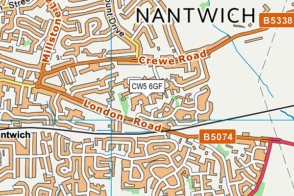 CW5 6GF map - OS VectorMap District (Ordnance Survey)