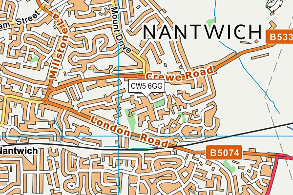 CW5 6GG map - OS VectorMap District (Ordnance Survey)