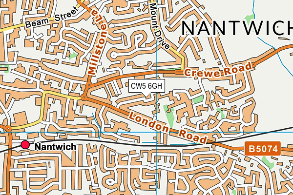 CW5 6GH map - OS VectorMap District (Ordnance Survey)