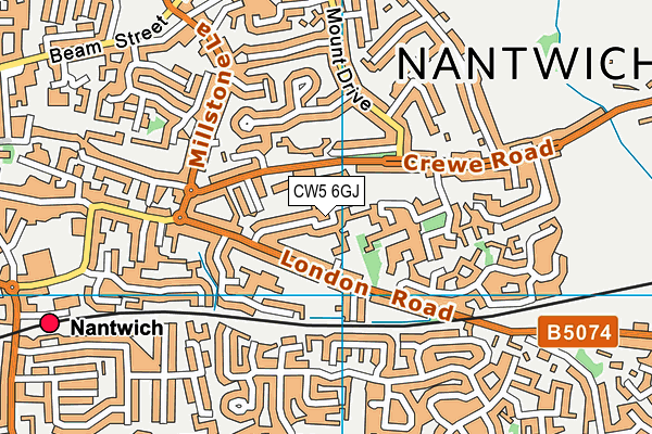 CW5 6GJ map - OS VectorMap District (Ordnance Survey)