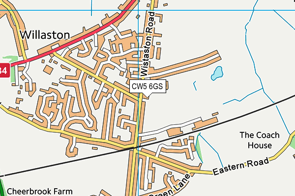 CW5 6GS map - OS VectorMap District (Ordnance Survey)