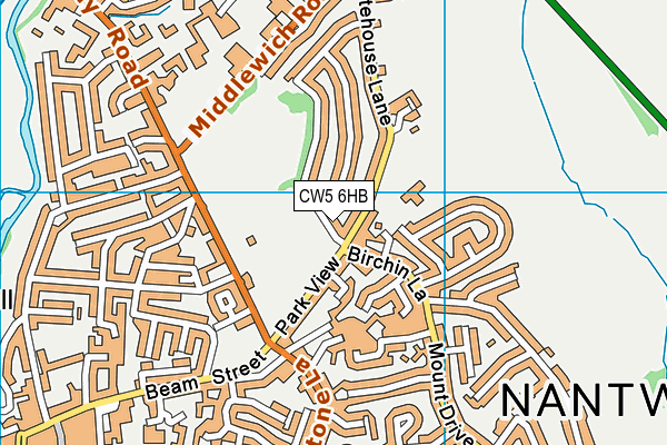CW5 6HB map - OS VectorMap District (Ordnance Survey)