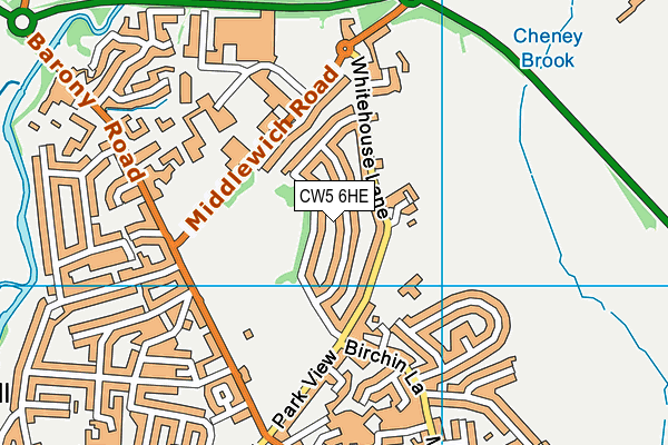 CW5 6HE map - OS VectorMap District (Ordnance Survey)